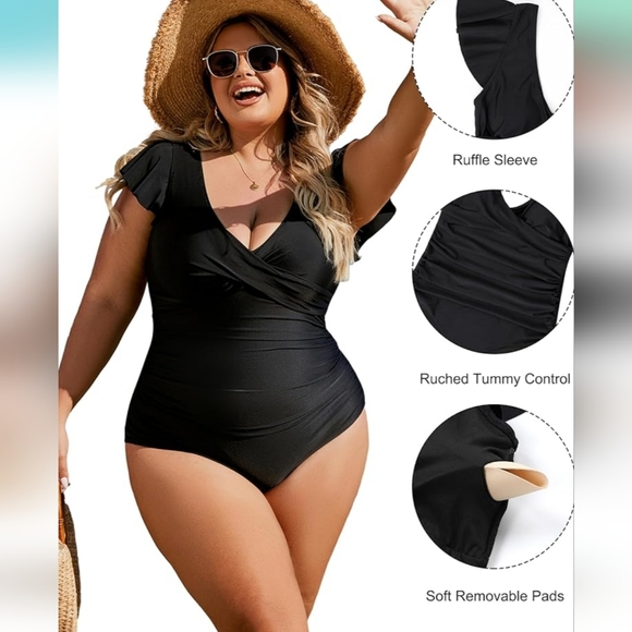 BLOOMING JELLY Ruffle Tummy Control Swimsuit - Picture 2 of 7